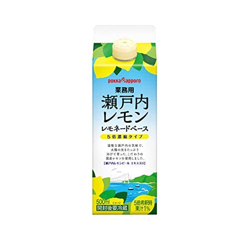 ポッカサッポロ フード＆ビバレッジ 業務用瀬戸内レモン レモネードベース 500ml 12本 1ケース