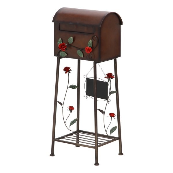 メールボックス ローズ横型 ブラウン XBDT683