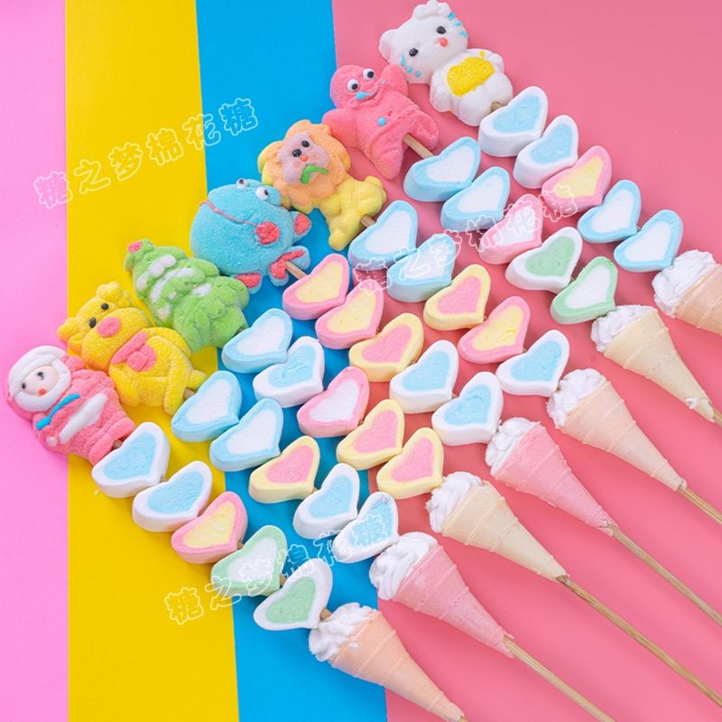 75/150Pcs 漫画のマシュマロ串箱ごと個別にパッケージ化された商業展示品 クリスマスキャンディー 誕生日プレゼント