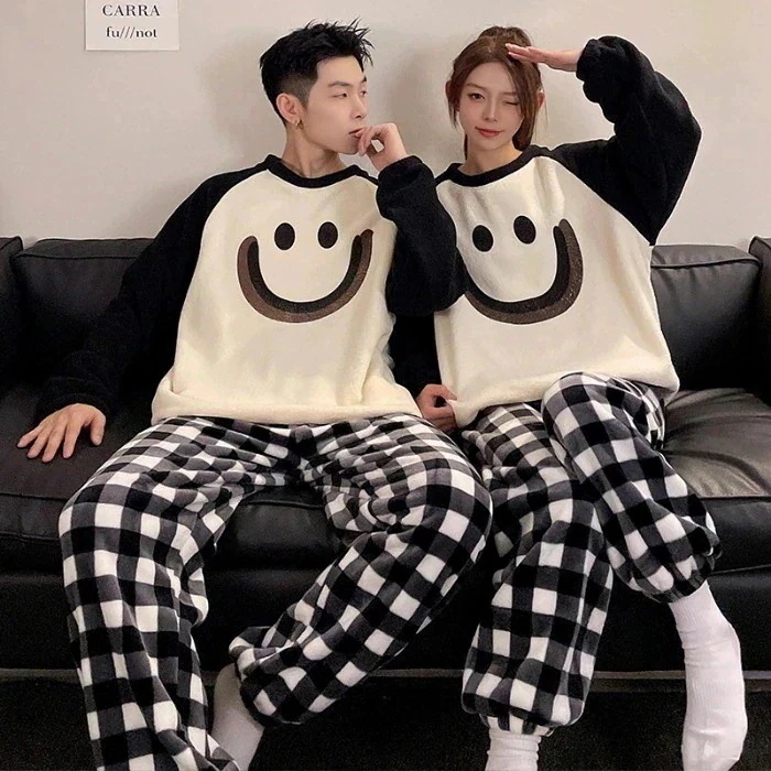 レディース ペアパジャマ メンズ ウェア ペアルック 部屋着 カップル モコモコ フラノ 上下セット 恋人 長袖 暖かい パジャマ フランネル 4,175円