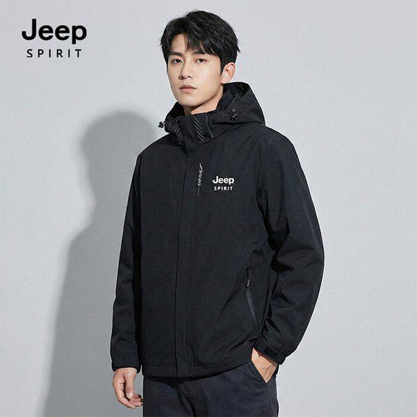 JEEP SPIRIT 共用機能性フード付きウインドブレーカー ブラック (JSFAJK26)