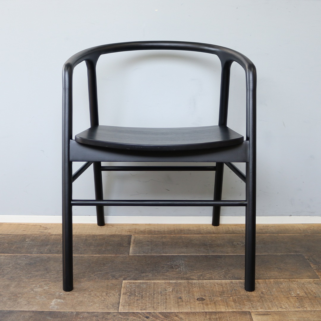 チェア （本体：ブラック 座面：木ブラック）　単品 1点限り　ダイニングチェア　家具　インテリア