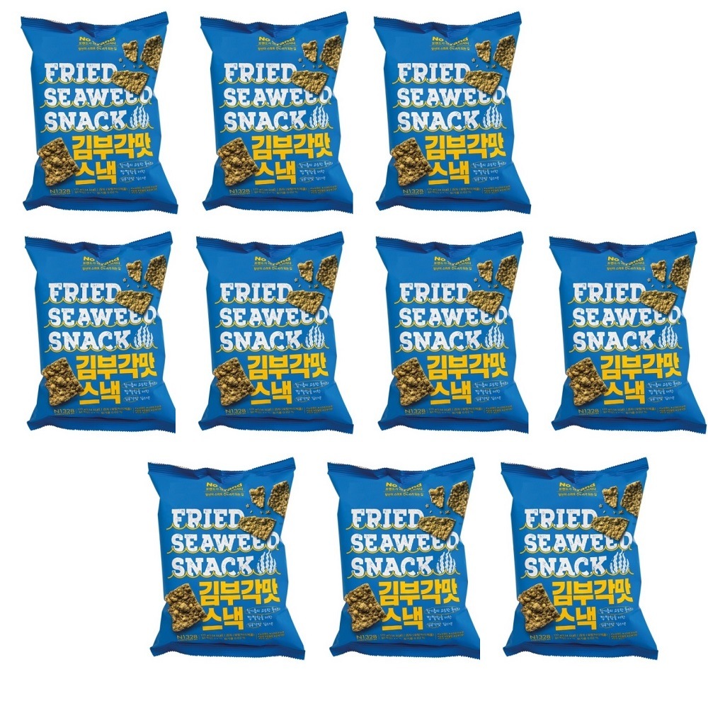 韓国-ノーブランド のり天味スナック 110gx10 ごま油の香ばしい風味 団体おやつ Nobrand-KFOOD