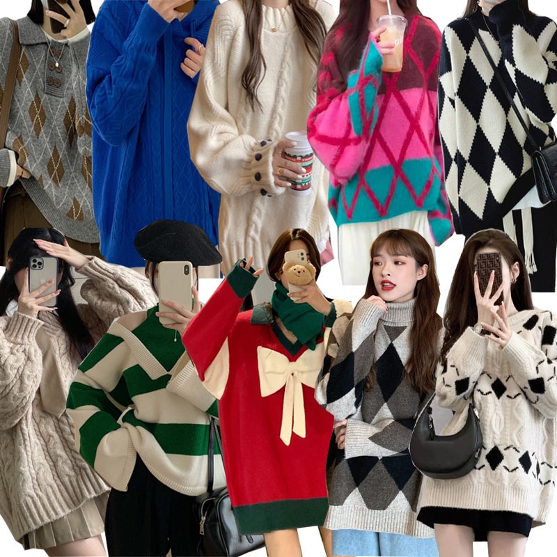 2022秋冬新作 韓国ファッション 大人気 ニット セーター 厚い手 真冬の対応 レディースファッション トップス
