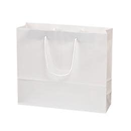 ラミネート紙手提袋 白無地 M 50枚 スーパーバッグ 92660250
