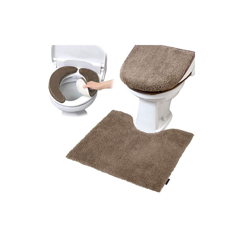 ヨコズナクリエーション バス トイレタリー (トイレマット&フタカバー&便座カバー セット, モダニスト モカ)