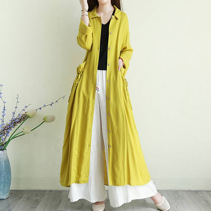 レディース トップス 人気 通販 ロング シャツ 羽織り リネン 麻 綿 コットン ナチュラル 涼しげ フロントボタン ポケット リボン バックスリット 長袖 袖あり 日焼け防止 寒さ対策 無地