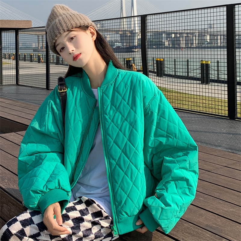 キルティング ショート丈 ジャケット グリーン 緑 ブラック 黒 アウター 袖あり 長袖