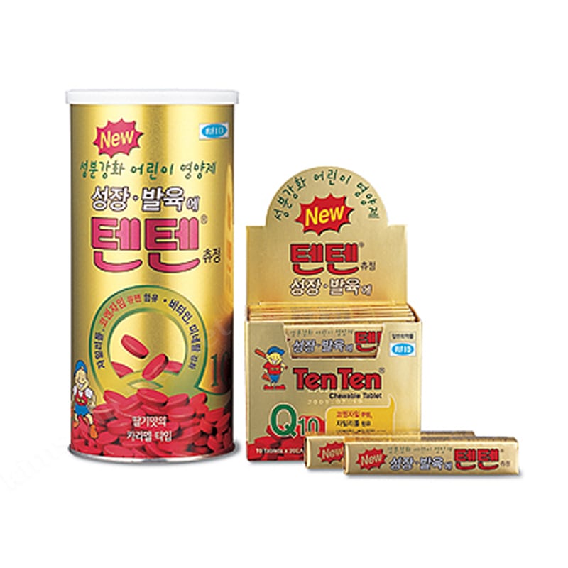 텐텐 テンテン チュアブル タブレット 120個 2箱 いちご味 キャラメルタイプ サプリ成分強化 子供 サプリメント k-popアイドルおすすめ
