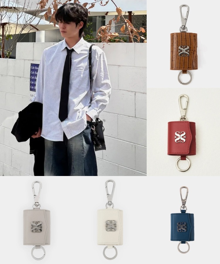 KEYRING LEATHER AIRPODS CASE