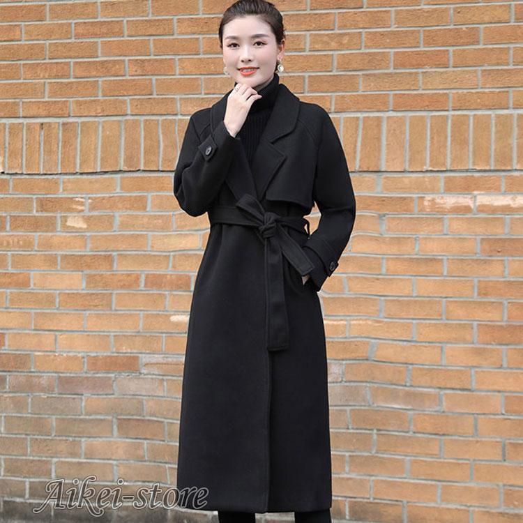 トレンチコート レディースコート 秋冬 ラシャコート ロングコート 女性 ジャケット アウター コート 通勤 カジュアル　20代 30代 40代
