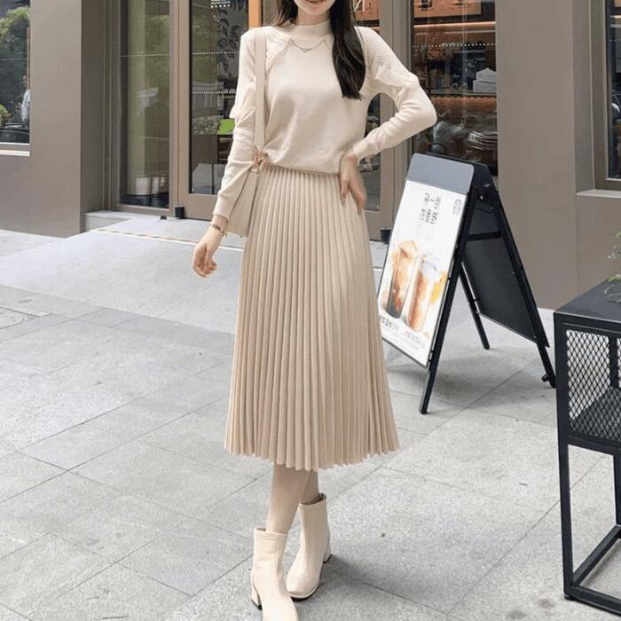 15日間のみ セットアップ プリーツスカート 長袖 秋冬 ドレスパーティー レディース 中学生 高校生 スカートスーツ ガーリー 可愛い きれいめ 大人女子 通勤 通学 レジャー 旅行 10代 20代