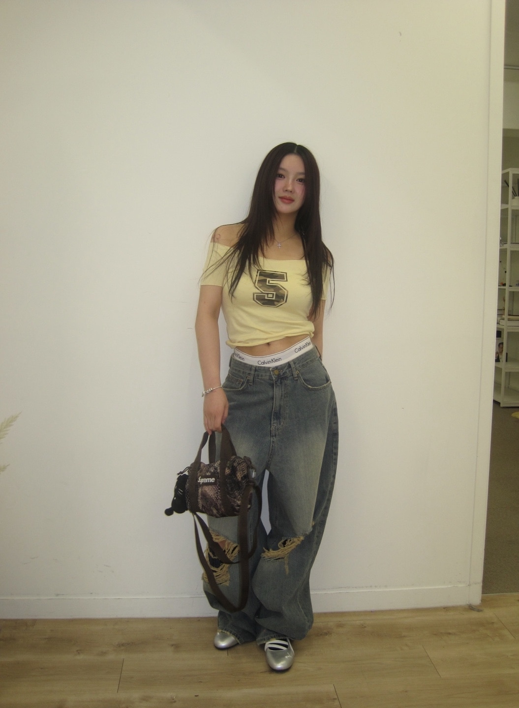 (OOTJ,OOT) ビンテージ ダメージ デストロワ ワイド デニム パンツ