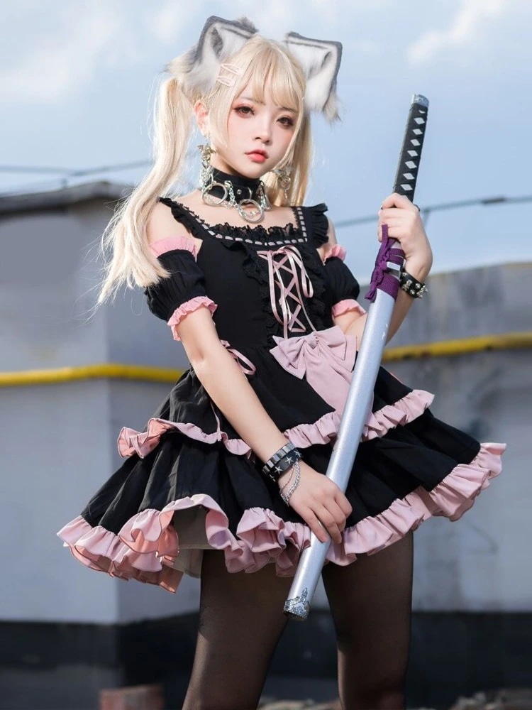 Lolita オリジナルセクシー少女日常可愛い優しい女の子JSKワンピース 二次元 文化祭 メイド服
