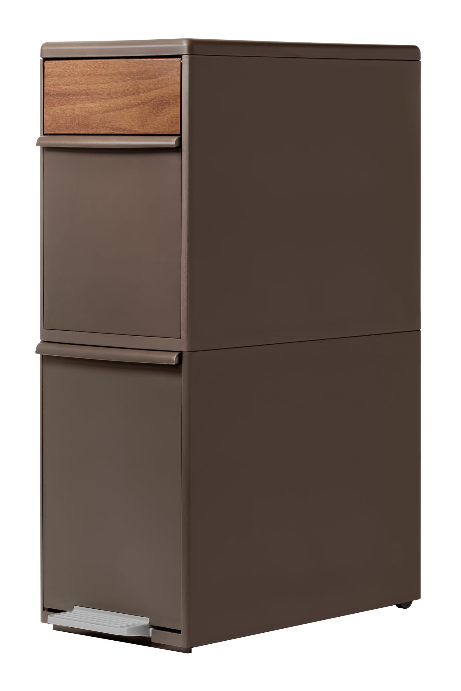 ライクイット (like-it) ペダル式ゴミ箱 分別スイングステーション ワイド 木目調パネル ブラウン 約35L 日本製 BWP-11BSWS 引出し分別ペール 大容量 多分別 再生材30%使用