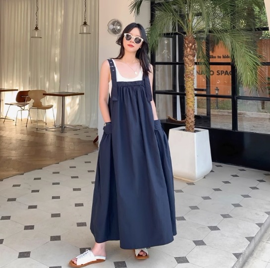 レディース ワンピース 袖なし かわいい 大人可愛い シンプル カジュアル 上品 おしゃれ かっこいい レトロ アジアン エスニック エキゾチック こなれ感 ラフ メンズライク マニッシュ