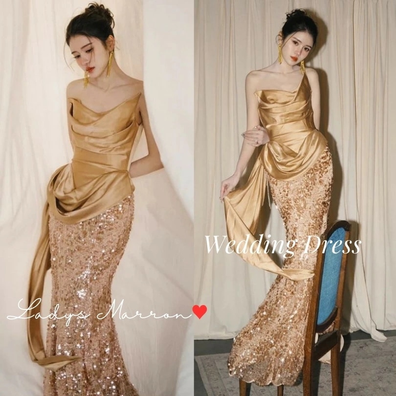 お得セットパーティードレス 金 ウェディングドレス ウエディングドレス カラードレス シャンパンゴールド ピアノ 発表会 ゴールド 演奏会ドレス ゴールドドレス お呼ばれドレス 結婚式 オフショルダー