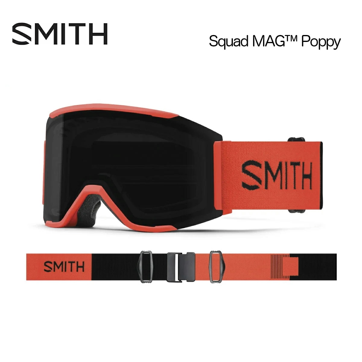 SMITH Squad ゴーグル CPレンズ SMITH SQUAD BLACK CP-PHOTO RED
