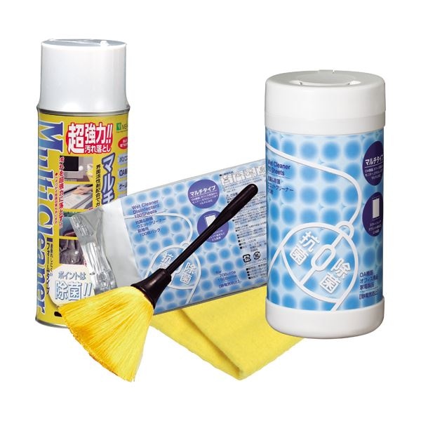 （まとめ） TANOSEE OAクリーナー 5点セット（マルチクリーナーOAティッシュダスター他） 1セット 10セット