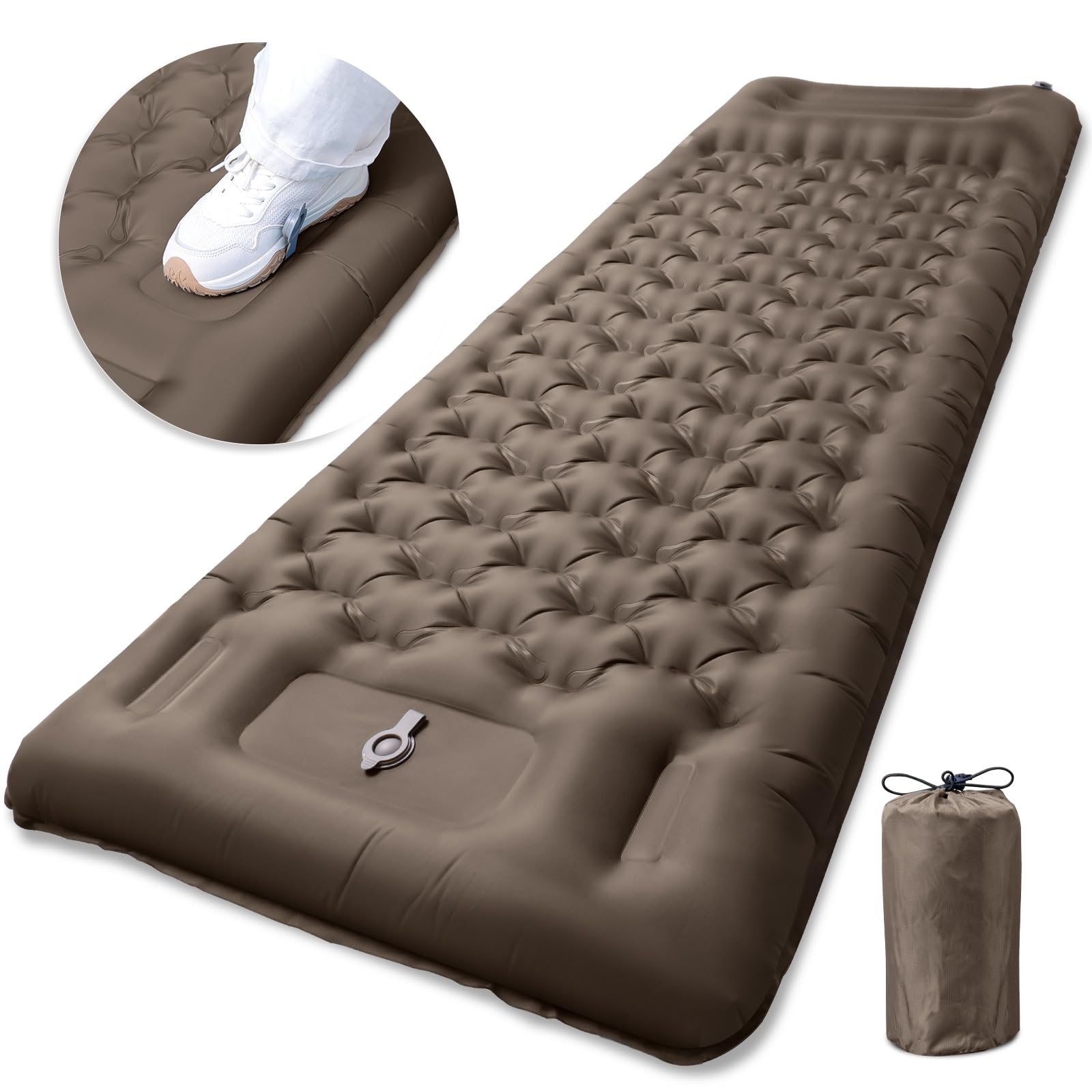 FIRPOW エアーマット キャンプ マット 【10cm厚さ寝心地良い】枕付き エアマット コンパクト 軽量 防水防潮 車中泊 マット キャンプマット アウトドアマット キャンプ用 取扱説明書収納