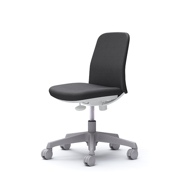 オカムラ CD13EW FXW0 ダークグレー Lives Entry Chair [オフィスチェア 肘無し 5本脚(コンパクトタイプ) ホワイトボディ ウレタンキャスタータイプ]