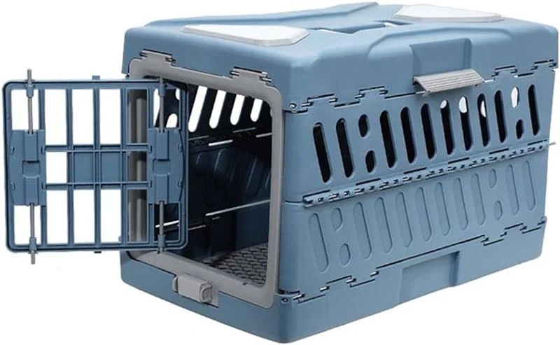 質感改良！ペットキャリー 航空ケース 折りたたみ ケース ペットキャリーケース 猫用 犬用 犬猫兼用ハードクレート 通気性 換気 旅行 収納便利 軽量 航空輸送 キャンピングキャリポータ