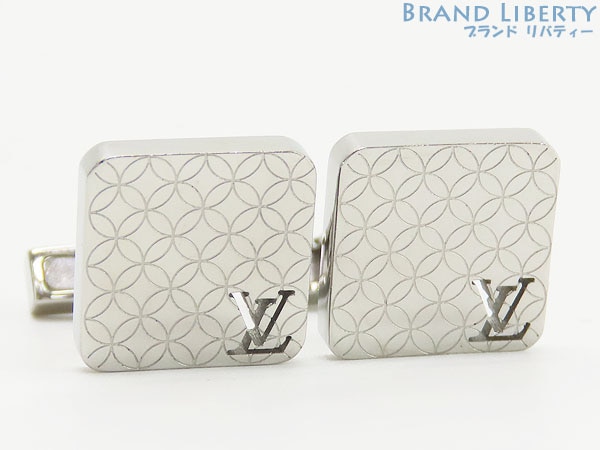 美品ルイヴィトンブトンドゥマンシェットシャンゼリゼカフスカフスボタンカフリンクスシルバーM65043
