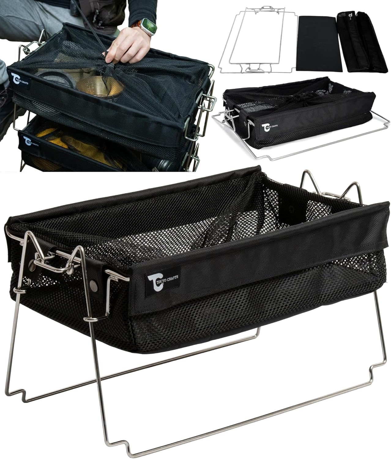 TOKYO CRAFTS バケットシェルフメッシュ 折りたたみコンテナ 大容量 洗える メッシュ 軽量 多機能 通気性 コードユニット互換 整理整頓 湿気対策 コンパクト キャンプ アウトドア 自宅に 5,117円