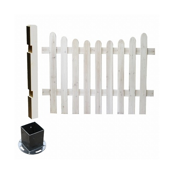 住まいスタイル SFPU1200E-HB-WHT ピケットフェンス U型 平地用連結セット ホワイト メーカー直送