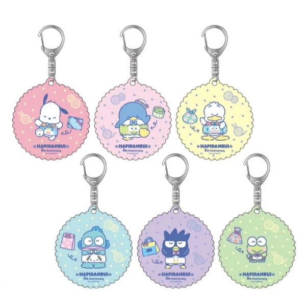 サンリオ はぴだんぶい 5th はらまきトレーディングアクキー キーホルダー 全6種コンプリートセット 日本製 Sanrio_4445-hv-9012