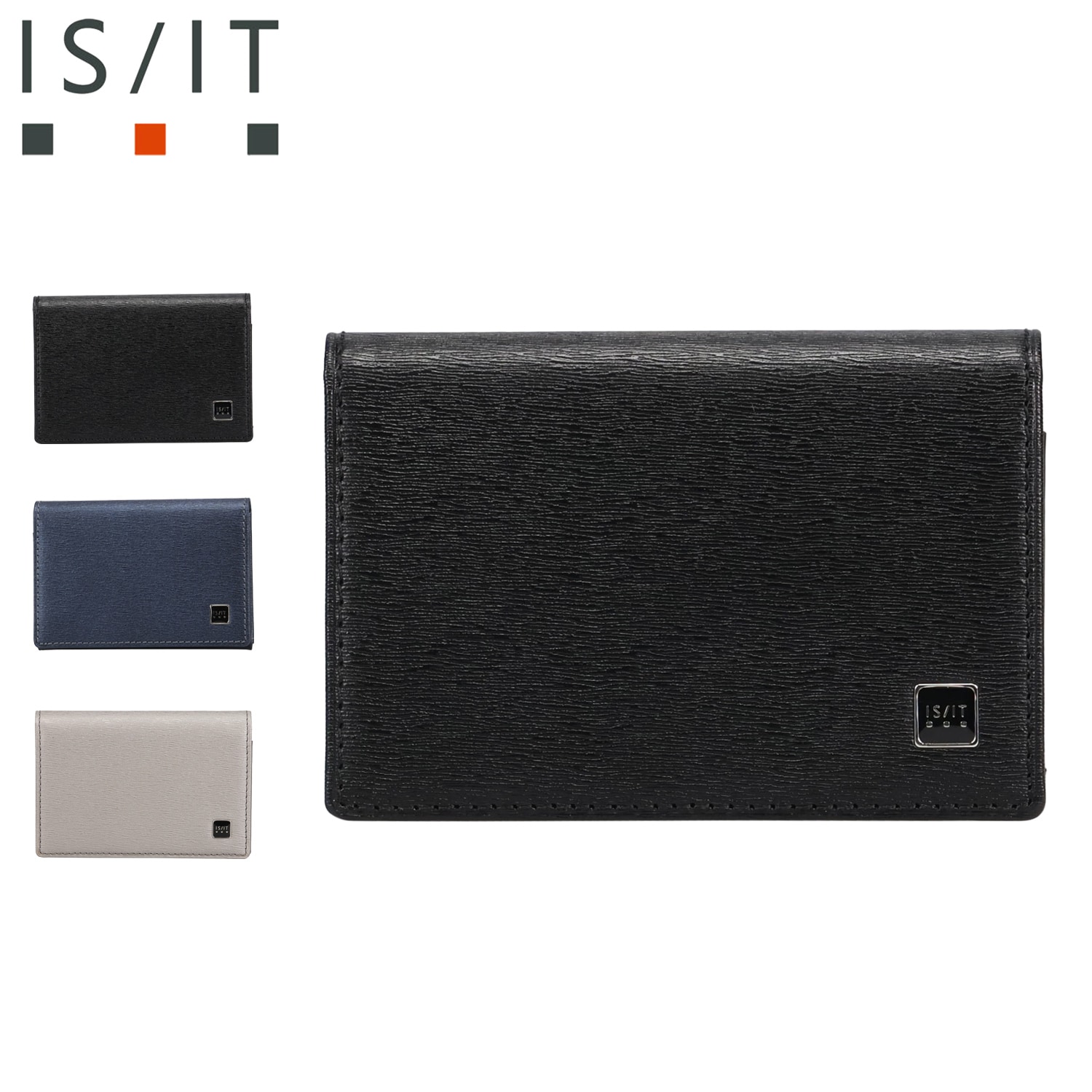 ポリマー 名刺入れ カードケース メンズ レディース 本革 牛革 ブラック ネイビー 黒 989603