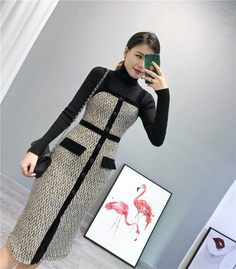 ワンピース ノースリーブ 秋冬 きれいめ キャミワンピ ひざ丈 スリム ストレート Iライン ウエストマーク フロントスリット 飾りボタン 色展開 グレー S M L XL かわいい 大人可愛い きれ