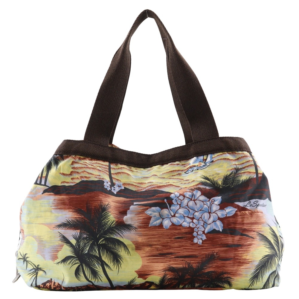 トートバッグ ナイロン 茶 レディース 中古品