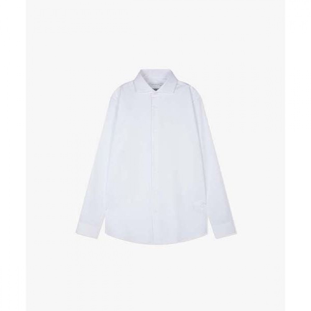 [リバークラッシュ] LKS31383ホワイトスリムフィットワイドカラービジネスシャツ