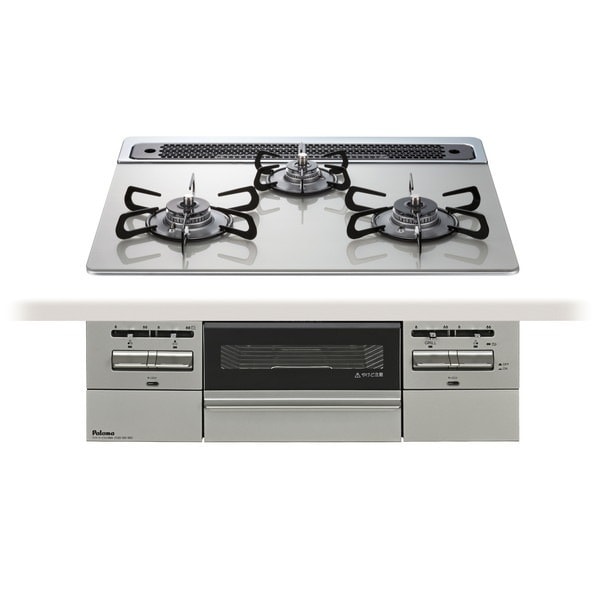 PD-743WS-60GH-13A シャインシルバー BRilliOα ブリリオアルファ ビルトインガスコンロ (都市ガス・60cm・3口・水無し両面焼き)