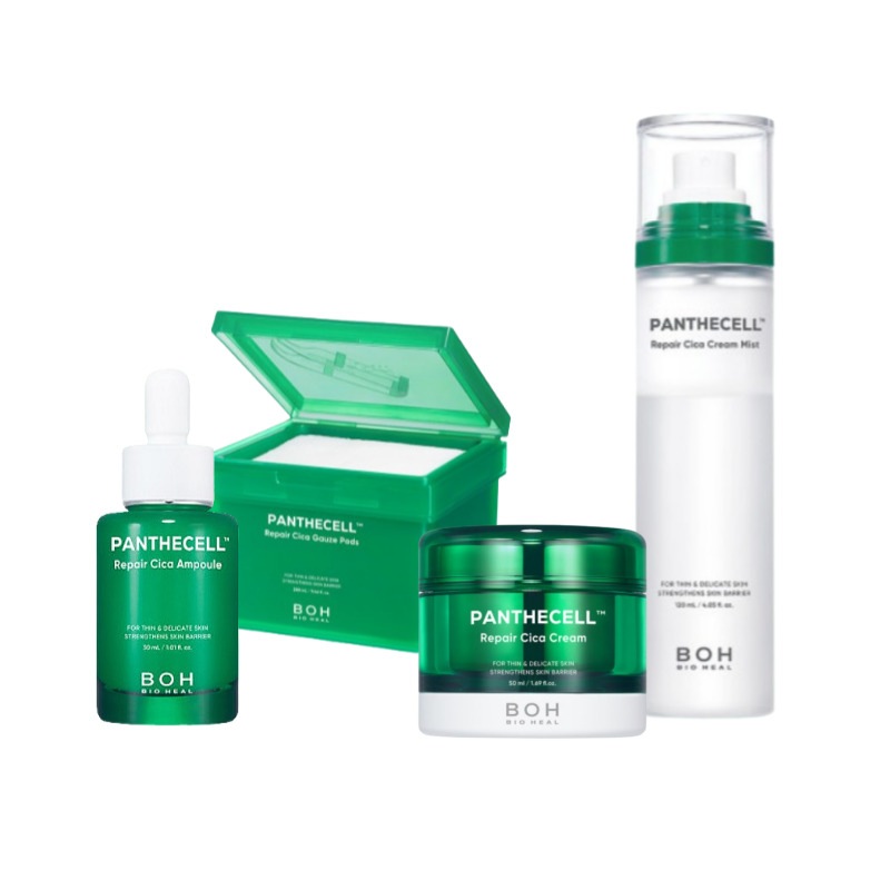 4点セット[化粧水パッド80枚+クリームミスト120ml+美容液30ml+クリーム50ml]パンテセル リペアシカ / 韓国コスメ スキンケアセット