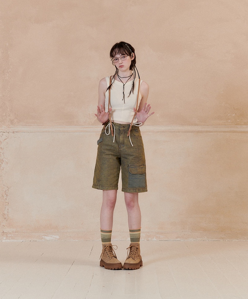 COLOR DYEING WILD SHORTS_WOMEN [KHAKI] 14,274円