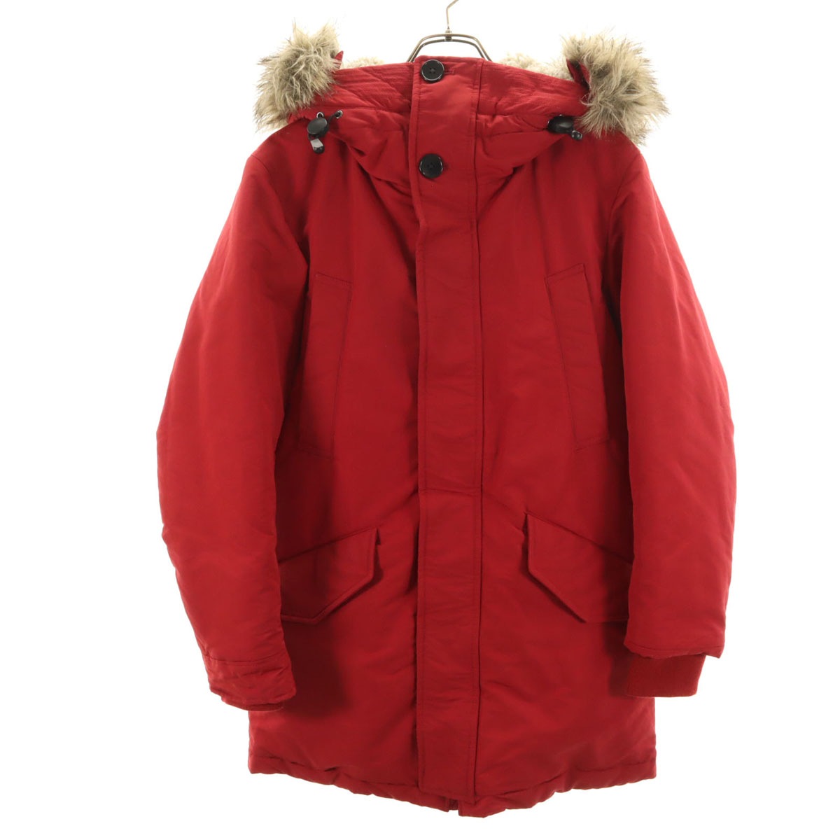 ウルトラウォーム ハイブリッド ダウンコート S レッド メンズ 古着