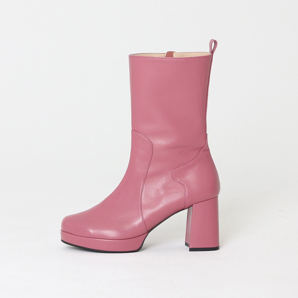 Natilda Platform Middle Boots Pink