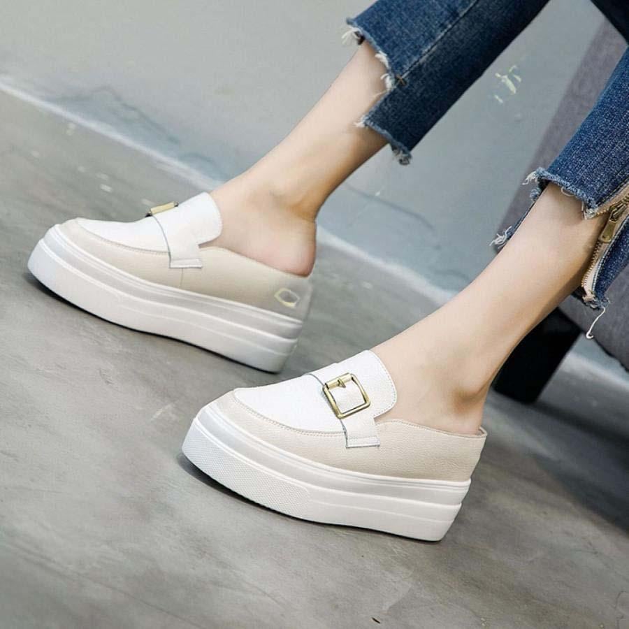 2025新品 数量限定 厚底 スリッポン レディース スニーカー 厚底スニーカー 歩きやすい 履き脱ぎやすい 痛くない スニーカー ローヒール ラウンドトゥ ローカット サボサンダル 短納期