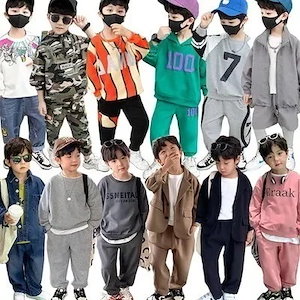 メガ割新作超低価販売 韓国子供服の2点セット 子供服 男の子 长袖+ズボン コート90-160cm
