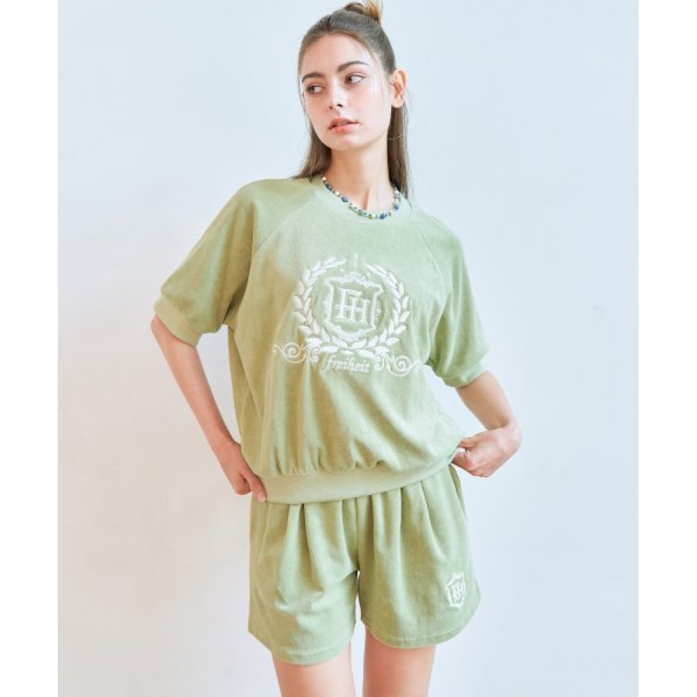 FREIHEIT (フレイハイト) テリーロゴハーフパンツ (グリーン)