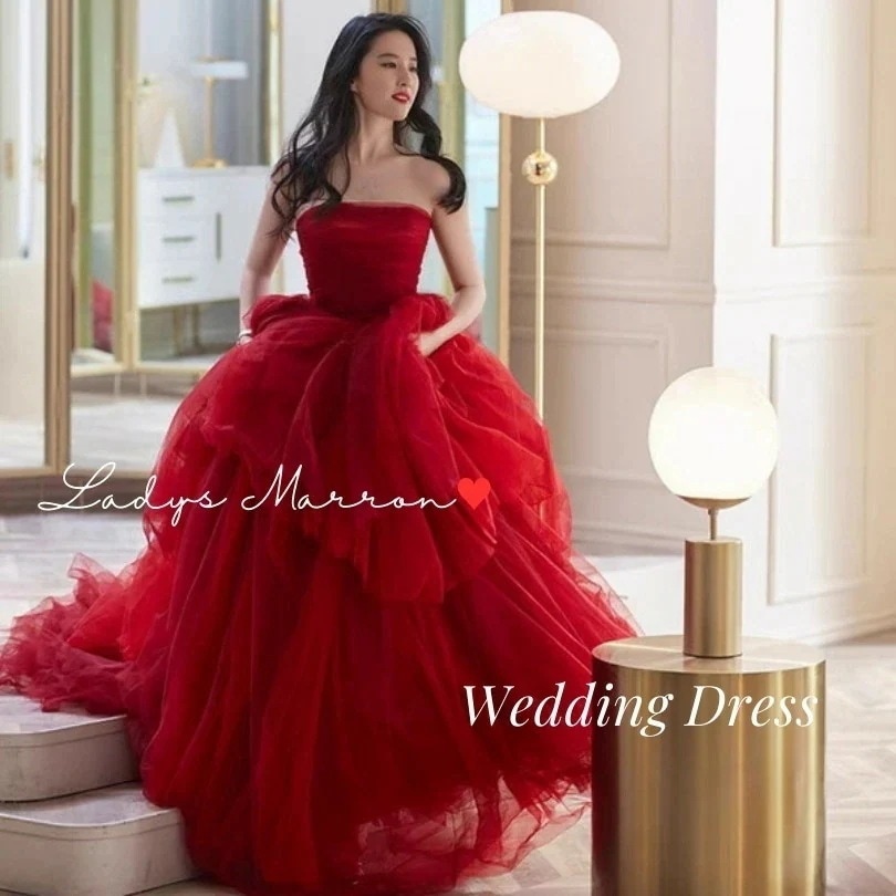 【急速出荷 2025年新作】ウェディングドレス ウエディングドレス レッド 赤 前撮り ドレス カラードレス 演奏会 二次会 花嫁 ロング 前撮りドレス オフショル 花嫁 かわいい 二次会 オフショル