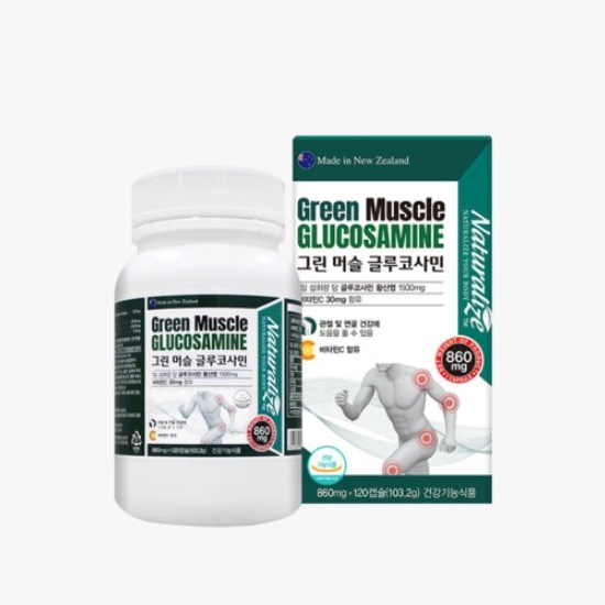 韓国ヘルシーサプリメントGreen Muscle Glucosamine グルコサミン860 mg X 120 Capsule キャプセルHealth Supplementsヘルシーサプリメント