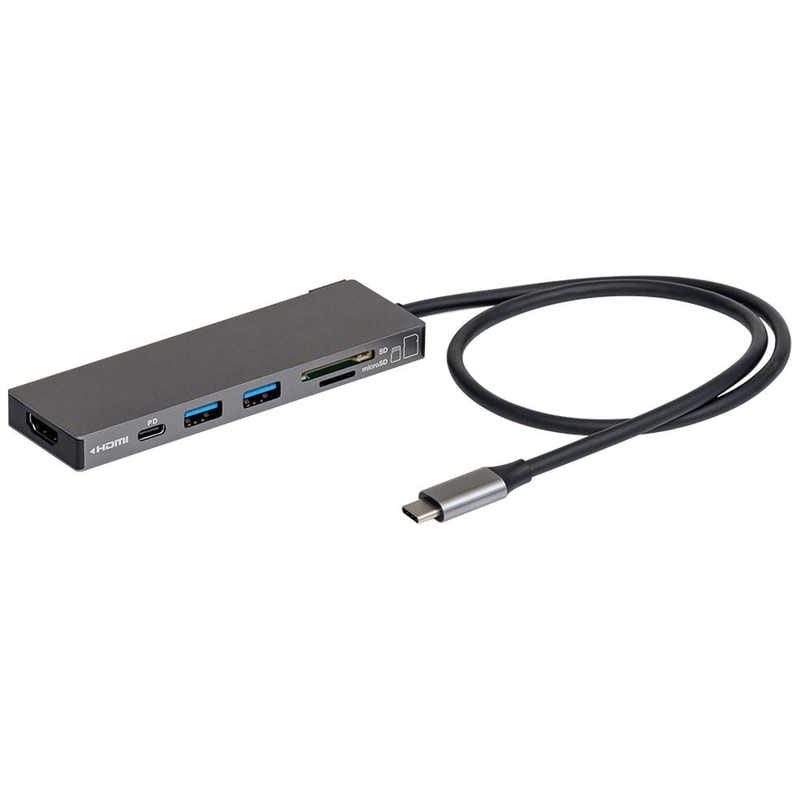 ナカバヤシ　PD対応 USBType-cアルミドッキングステーション 50cm (USB Power Delivery対応)　UDC01LGYその他PC用アクセサリー