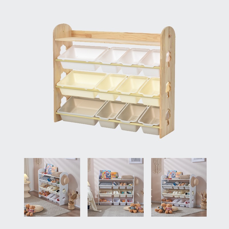 【国内即日発送】おもちゃ収納ラック ラージサイズ 幅103cm 子ども用家具 木製 収納ケース 知育家具 天然木