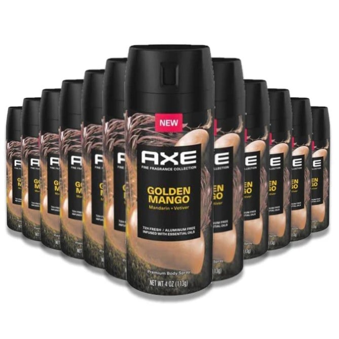 Axe - Fine Fragrance Body Spray Golden Mango Mandarin Vetiver - 4 Oz - 12 Pack