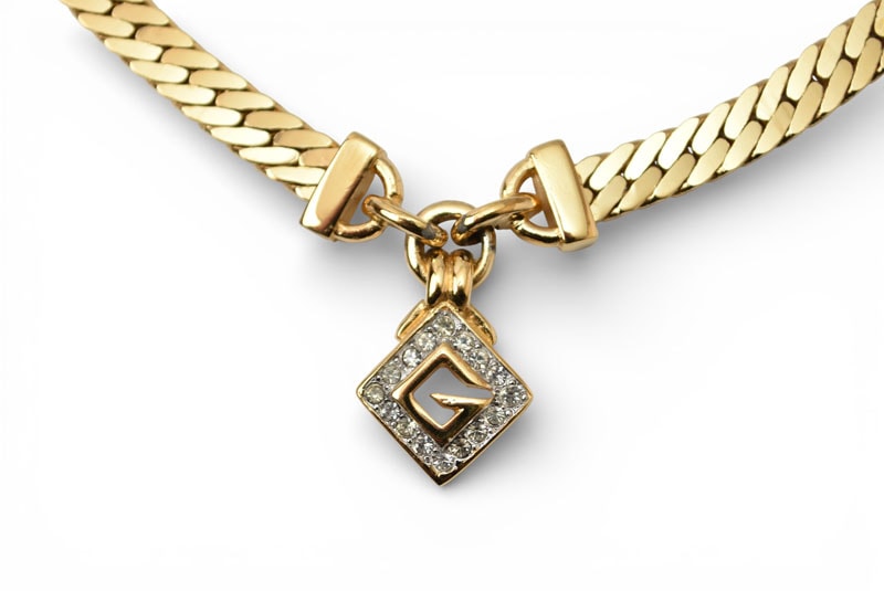 ジバンシィ ネックレス ヴィンテージ GIVENCHY/ジバンシー チョーカー Gロゴ/ラインストーン/ゴールド レディース【中古】