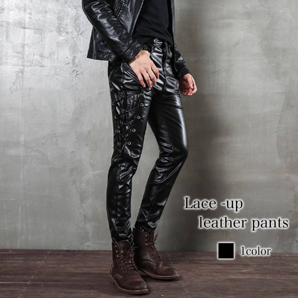 ストレートパンツ メンズ レースアップレザーパンツ 裏地 あったかパンツ センタープレス 冬 おすすめ 秋 9分丈 ルーズフィット ブランド チノパン ゆったり ストレッチ 夏 ズボン 黒 春 あった