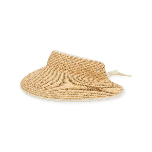 女性ロゴミタナチュラル/サンドバイザーハット HAT50220 Natural/Sand